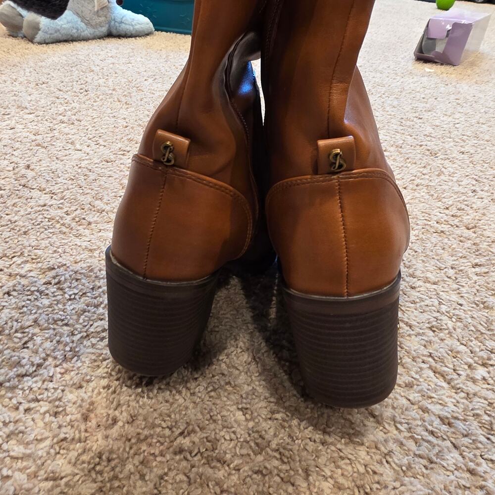 NWOB Sam & Libby Iris brown knee high boots sz 7.5 - Picture 6 of 9